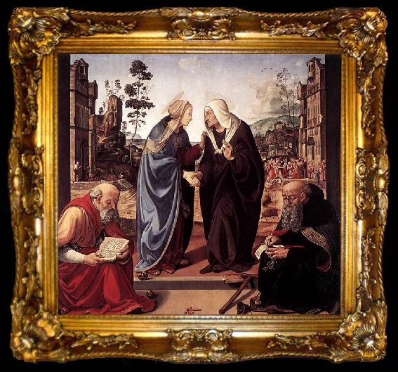 framed  Piero di Cosimo The Visitation with Sts Nicholas and Anthony, ta009-2